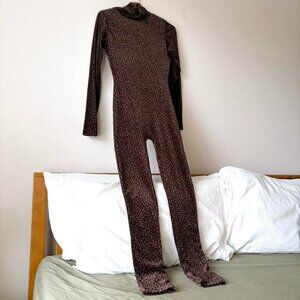 RARE! Frederick's of Hollywood Made in USA Vintage Leopard Print Bodysuit